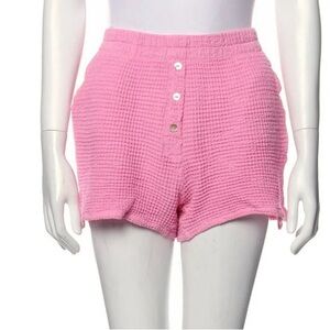 Donni Waffle Pink Textured Women Shorts